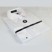 Mens Milani dress shirt cotton Blend easy wash long sleeves white French Cuffs image 2