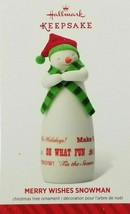 Hallmark Keepaspake Ornament Merry Wishes Snowman Christmas Tree Ornament 2014 - £9.38 GBP