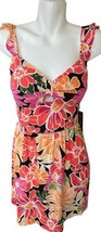 As U Wish Dress Junior Size Medium Key Hole Closure Pink Orange Floral NWT - £9.01 GBP