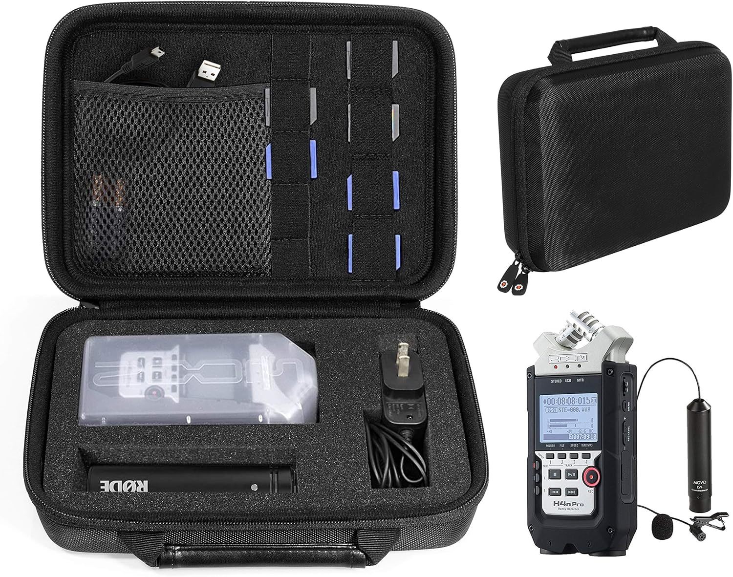 Professional Portable Recorder Case (Polyester Black) With Diy, And Acce... - $36.92