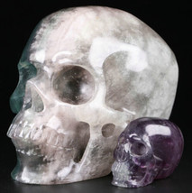 Fluorite Crystal Skull - reiki healing Crystal quartz realistic - £11.87 GBP+