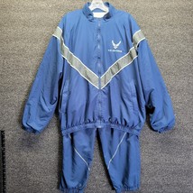 U.S. Air Force Men&#39;s Blue 2 pc Wind/Running Jacket/Track Pants, Size Medium/Reg - £25.08 GBP