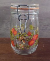 Vintage Spice of Life Vegetable Glass Hinged Lid Canister Jar Arc France... - $23.04