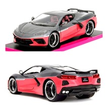 1/24 DIECAST MODEL CAR 2020 CHEVROLET CORVETTE GRAY &amp; PINK - £54.07 GBP