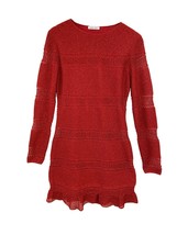 RONNY KOBO Womens Dress Metalic Elegant Long Sleeve Knitted Red Size S - £82.66 GBP