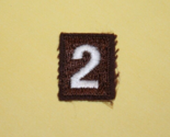 Brownie Girl Scout Number 2 Vest Patch White No. Numeral Brown Sewn Embr... - $2.80