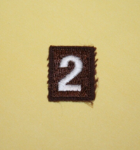 Brownie Girl Scout Number 2 Vest Patch White No. Numeral Brown Sewn Embr... - $2.80