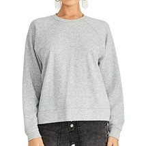 $69 Rachel Roy Women&#39;s Moana Eyelet Back Crewneck Sweatshirt Heather Gray XS - £8.84 GBP