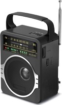 Portable Am/Fm Radio With Bluetooth, 5 Point Pairing, 5 Watt Loud Speaker, Fm - £32.38 GBP