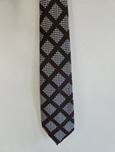 Brown/White Dots Checkered Pattern Neck Tie, 3.75&#39;&#39; x 58&#39;&#39; - £5.95 GBP
