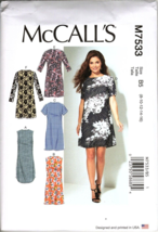 McCall&#39;s M7533 Misses 8 to 16 Easy Dresses Uncut Sewing Pattern - £11.68 GBP