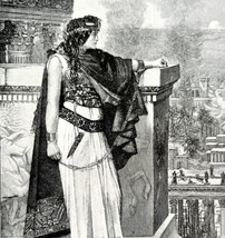 Zenobia Captive Print Antique Victorian 1894 Art DWT2 - £14.39 GBP