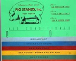 Pig Stands Menu Fort Worth Texas America&#39;s Motor Lunch N Main Park Place... - £194.64 GBP