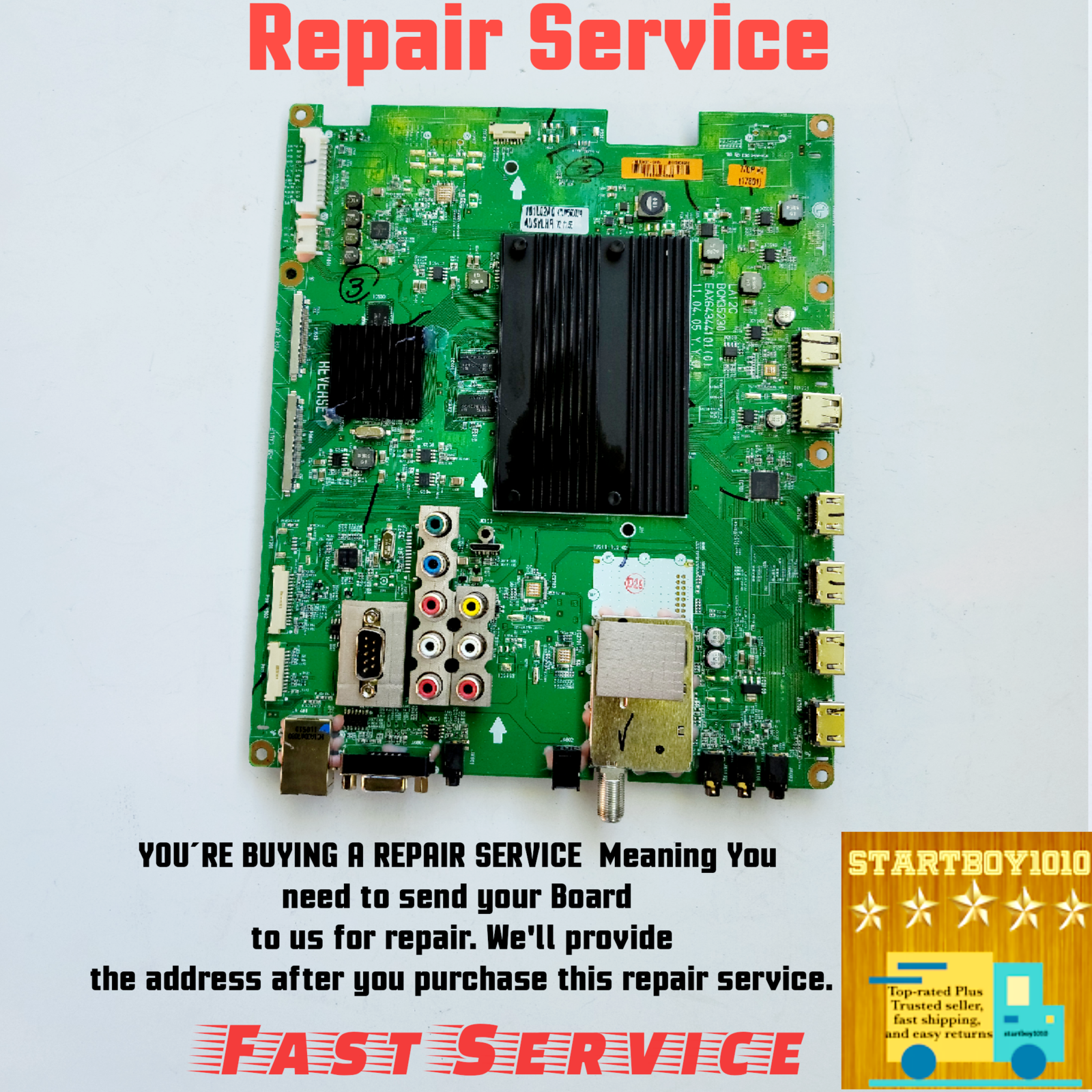 REPAIR SERVICE LG Main Board 42LV5500, 55LV5500  47LW6500 55LW5300  47LV5400 - $65.44
