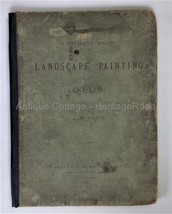 1885 Antique Landscape Oil Painting Victorian Course Lessons Folio Color Plates - £105.59 GBP
