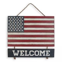 Celebrate Americana Together Welcome Wood Flag Wall Décor - £12.64 GBP