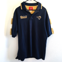 St Louis Rams NFL Vintage Short Sleeve Navy Blue Polo Shirt See Measurements - $23.70