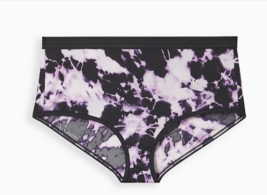 Torrid Curve Panties Second Skin Mid-rise Brief Panty Black Purple Tie D... - $19.80