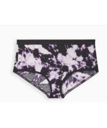 Torrid Curve Panties Second Skin Mid-rise Brief Panty Black Purple Tie D... - £15.48 GBP