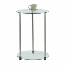 Convenience Concepts Designs2Go Round End Table with Clear Glass Shelves - $67.99