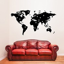 ( 71&#39;&#39; x 39&#39;&#39;) Vinyl Wall Decal World Map with Google Dots / Earth Atlas... - £57.91 GBP