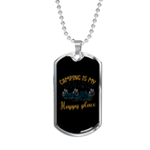 Camper Necklace  Camping is My Happy Place  Necklace Stainless Steel or 18k Gol - £37.84 GBP+