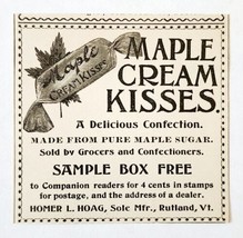 Homer Hoag Maple Cream Kisses 1897 Advertisement Victorian Candy ADBN1ttt - £11.74 GBP