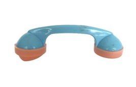 Vintage Nu Dell Plastics Pink &amp; Blue Plastic Telephone Baby Rattle - $285.35 MXN