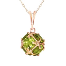 3.30 Carat 14K Solid Rose Gold Peridot Necklace Certified Imperial 14&quot;-24&quot;  - £299.98 GBP