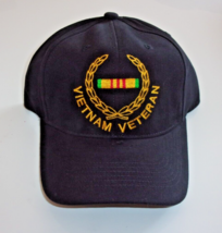 NEW MADE IN THE USA EMBROIDERED BLACK VIETNAM WAR VETERAN CAP HAT ONE SIZE - $18.35