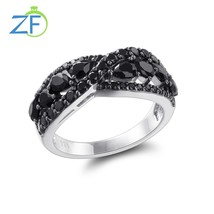 Customized Vintage Rings Natural Black Spinel 925 Sterling Silver jewelry ring - £52.19 GBP