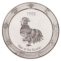1993 Year of the Rooster .999 Silver 1 Ounce Gaming Round Artichoke Joe&#39;s Casino - £56.98 GBP