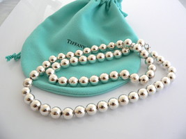 Tiffany &amp; Co Silver 10 MM Ball Bead Necklace 30 Inch Chain Rare Gift Pouch Love - £1,145.14 GBP