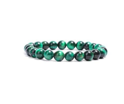 Astroghar Green Crystal Natural Tiger Eye Stretch Bracelet for Unisex - £31.25 GBP