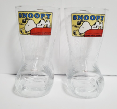 Snoopy Boot Shaped Glass 1983 Old Rare Vintage Retro - £64.74 GBP