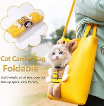 Pet Canvas Shoulder Bag, Cute Bee-Shaped Cat Carrier, Portable Tote Bag  - £31.45 GBP