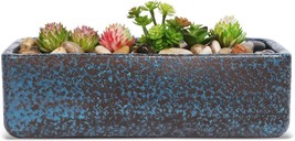 Window Box 10/8&quot; Rectangular Terracotta Flower Planter Pot With Drainage Hole - £27.96 GBP