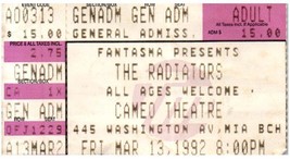 The Radiators Concert Ticket Stub March 13 1992 Miami Florida - £35.67 GBP
