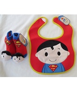 Hallmark Itty Bittys Baby DC Comics Superman Bib &amp; Rattle Socks - £19.57 GBP