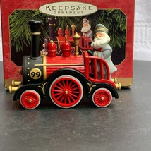 Jolly Locomotive Hallmark Keepsake Christmas Tree Ornament - 1999 - £9.28 GBP