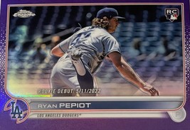 2022 Topps Chrome Update Ryan Pepiot #USC125 Purple Refractor Dodgers Card RC - £2.28 GBP