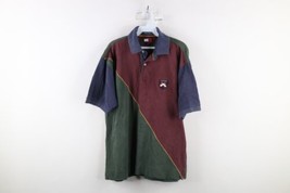 Vtg 90s Tommy Hilfiger Mens Medium Faded Spell Out Crest Color Block Rugby Polo - £38.88 GBP