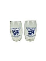 Kentucky Wildcats NCAA Football Game Themed Clear 5 In Tall Glasses - £23.80 GBP
