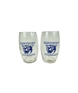 Kentucky Wildcats NCAA Football Game Themed Clear 5 In Tall Glasses - £23.70 GBP