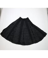Vintage 60s 70s Streetwear Womens Size 24 Wool Satin Striped Skirt Black... - $809.79 MXN