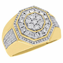 Yellow Gold Over Mens Round Diamond Wedding Engagement Pinky Ring Band 2... - $131.67