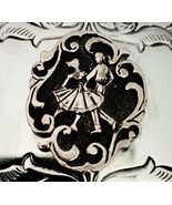 Vintage Belt Buckle Silver Tone Chrome Couple Dancing Emblem 3.5 x 2.5&quot; E78 - €21,33 EUR