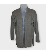 EILEEN FISHER Textured Wool Sage-Gray Open Front Cardigan Size Medium - €40,33 EUR