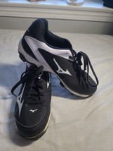 MIZUNO women lace up athletic sports cleats black/white size 7.5 - £5.13 GBP