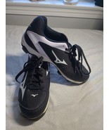 MIZUNO women lace up athletic sports cleats black/white size 7.5 - £5.12 GBP